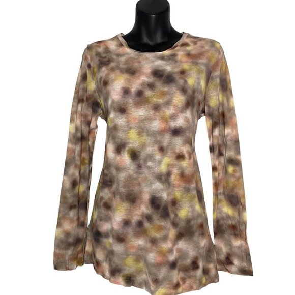 Cos Womens Tie Dye Spot Crewneck Long Sleeve Tee Size Small - Picture 1 of 8